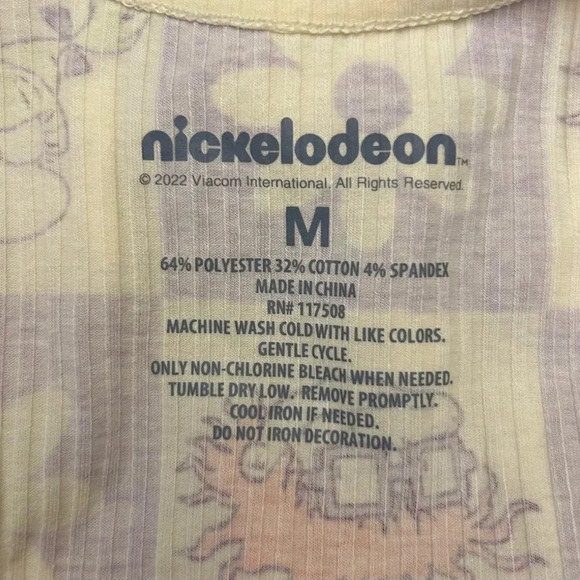 NICKELODEON Rugrats Top Yellow Cinched Ruched Tie Side Graphic Tank Top NWOT - Picture 5 of 6